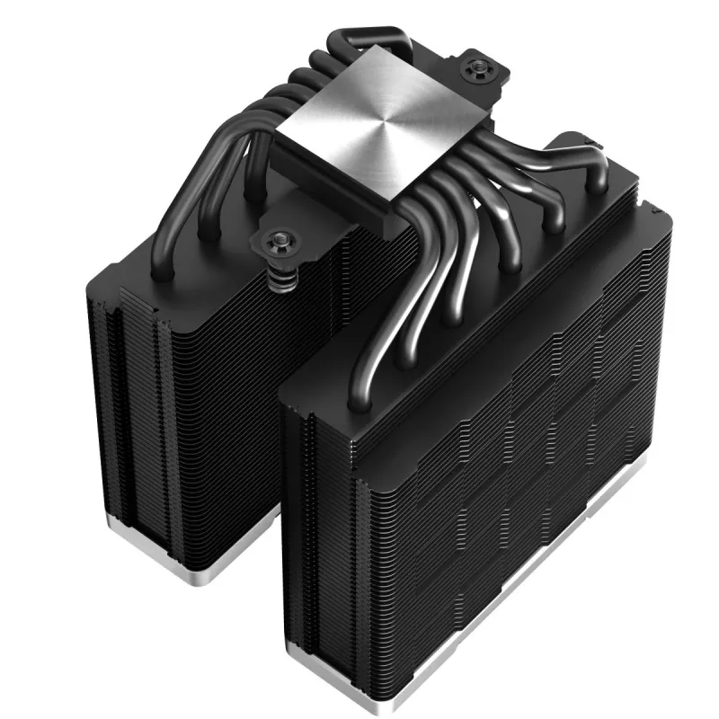 Cooler a ar DeepCool AK620 ZERO DARK 12 cm preto, 6 heatpipes, 2 ventoinhas PWM de 120 mm, TDP 260 W, altura 160 mm