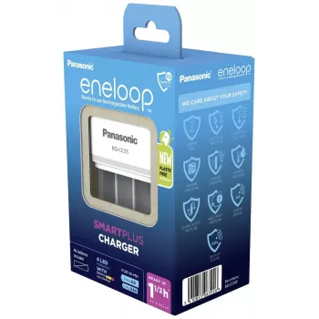 Carregador de pilhas Panasonic BQ-CC55E — carregador compacto NiMH/NiCd para pilhas AA/AAA