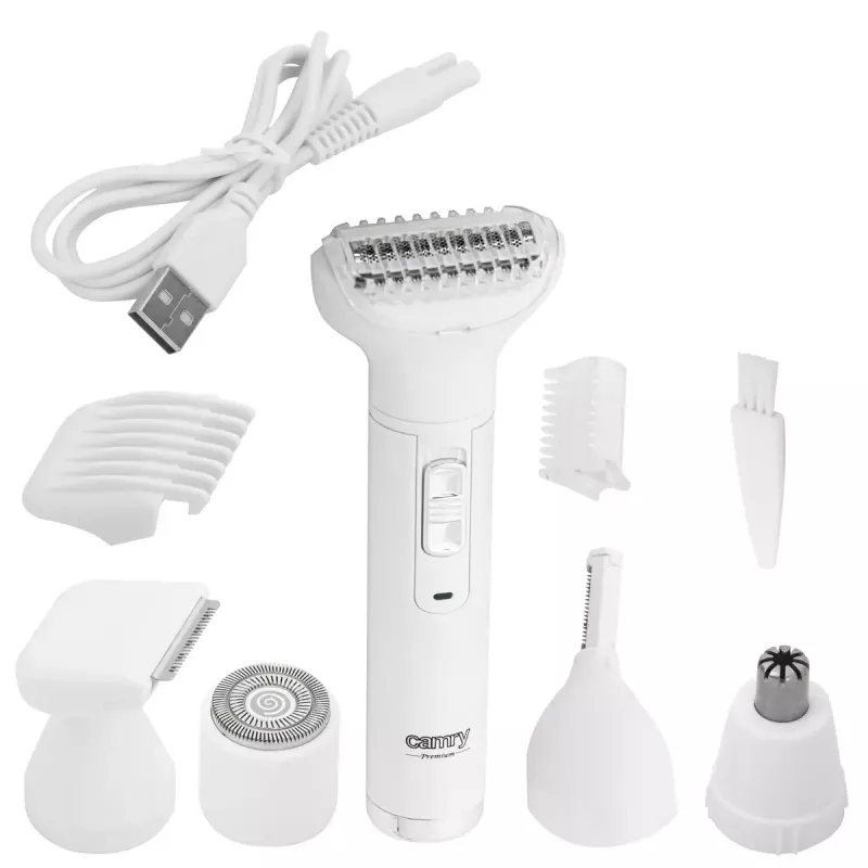 Conjunto de aparador com bateria Camry CR 2935 5-em-1 – kit de barbear recarregável para rosto, barba, orelhas e nariz