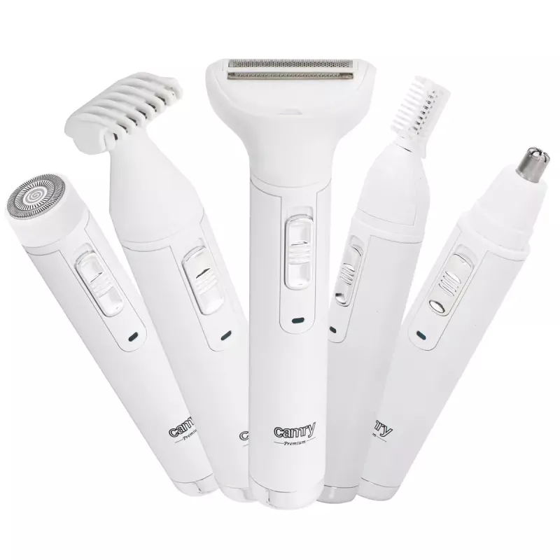 Conjunto de aparador com bateria Camry CR 2935 5-em-1 – kit de barbear recarregável para rosto, barba, orelhas e nariz
