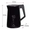 Chaleira elétrica Adler AD 1345b — capacidade de 1,7 l, 1850 W, aço inoxidável, preta