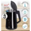 Chaleira elétrica Adler AD 1345b — capacidade de 1,7 l, 1850 W, aço inoxidável, preta