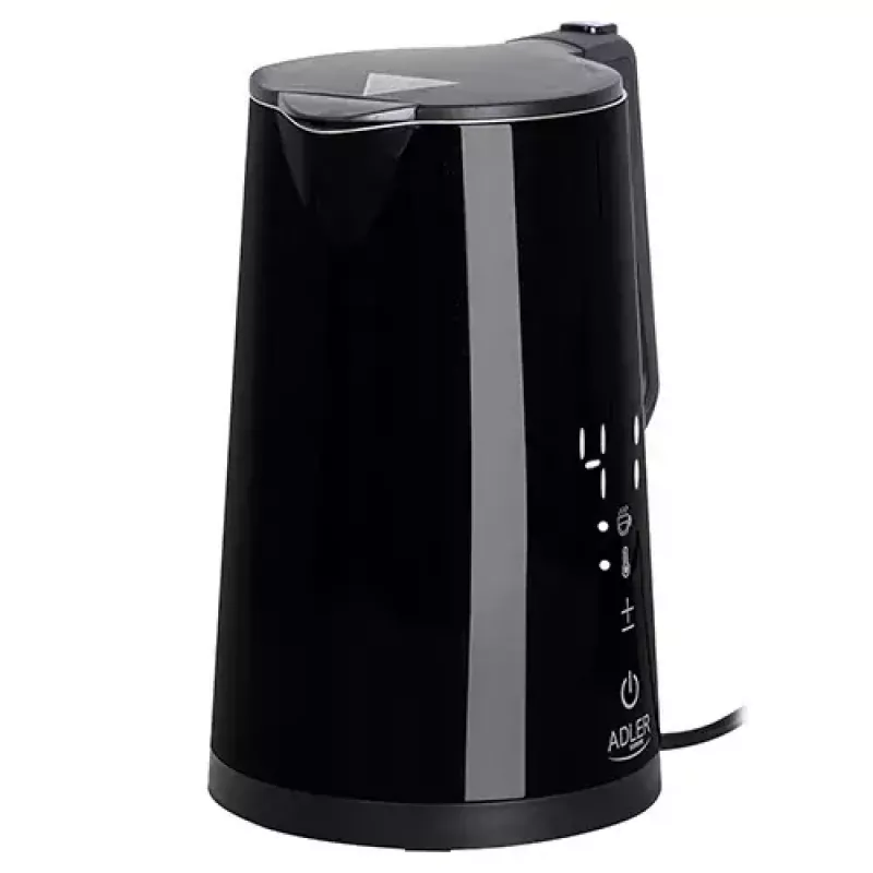 Chaleira elétrica Adler AD 1345b — capacidade de 1,7 l, 1850 W, aço inoxidável, preta