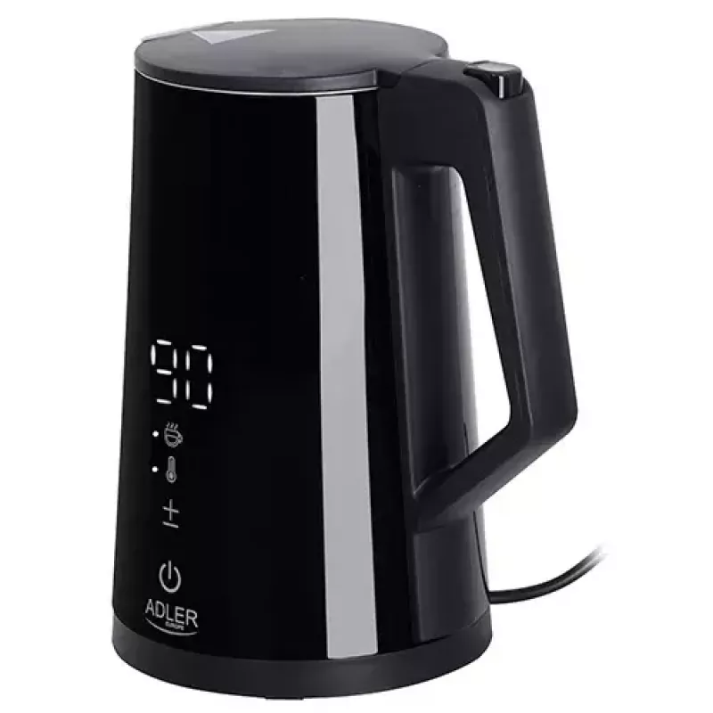 Chaleira elétrica Adler AD 1345b — capacidade de 1,7 l, 1850 W, aço inoxidável, preta