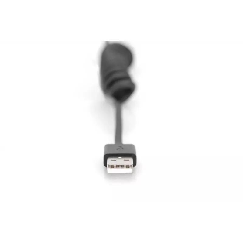 Digitus AK-300430-006-S cabo espiral USB 2.0 de USB-A para USB-C, 1 m, 480 Mbit/s, 60 W PD, preto