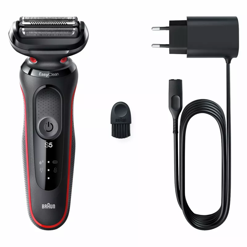 Máquina de barbear de lâminas Braun Series 5 50-R1000s Preta, Vermelha