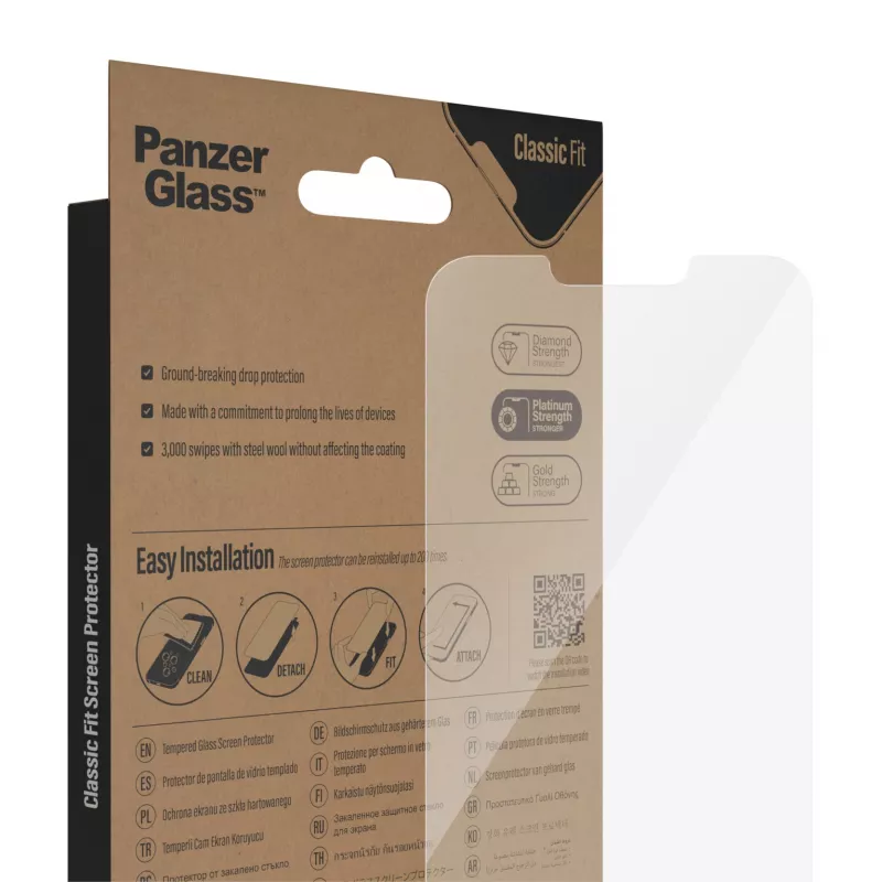 Película protetora de ecrã PanzerGlass para Apple iPhone 14 Plus 13 Pro Max, resistente a riscos e impactos