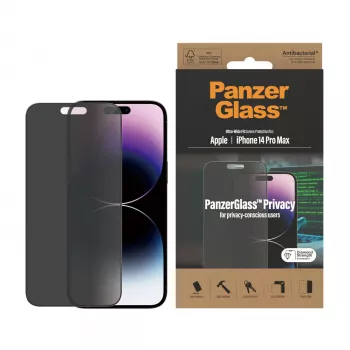 Película protetora de ecrã PanzerGlass ® Privacy iPhone 14 Pro Max | Ultra-Wide Fit