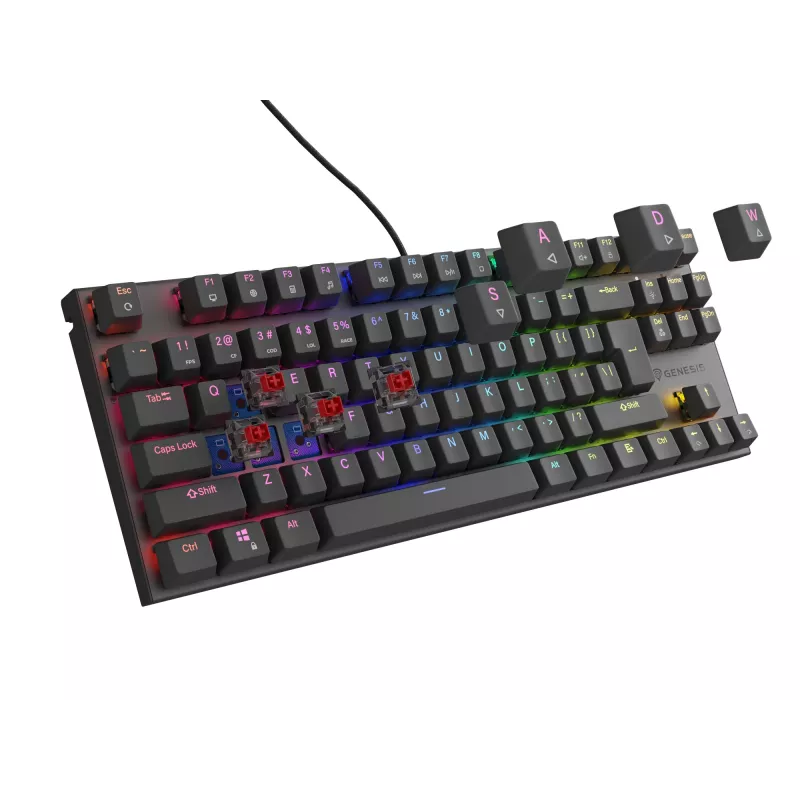Teclado GENESIS Thor 303 TKL Gaming USB QWERTY preto RGB LED