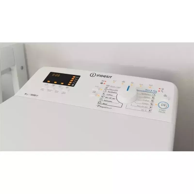 Máquina de lavar de carga superior INDESIT BTW S60400 EU/N — 6 kg, 1000 rpm, classe energética C, branco