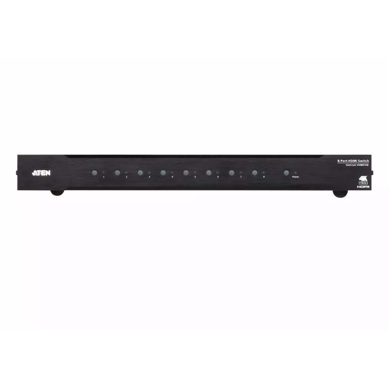 Comutador HDMI ATEN 8 portas True 4K, HDMI, metal, preto, 60 Hz, 3 m, 1920 x 1080 (HD 1080), 3840 x 2160, 4096 x 2160