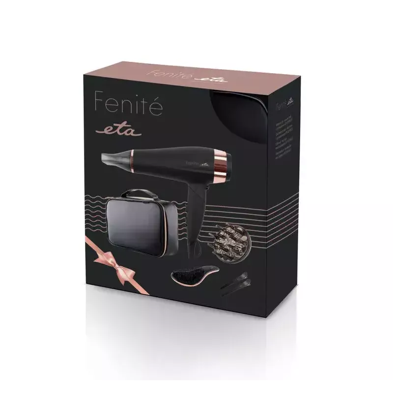 Secador de cabelo ETA ETA732090020 2200 W, iónico, jato de ar frio, 3 níveis de calor, 2 velocidades, preto