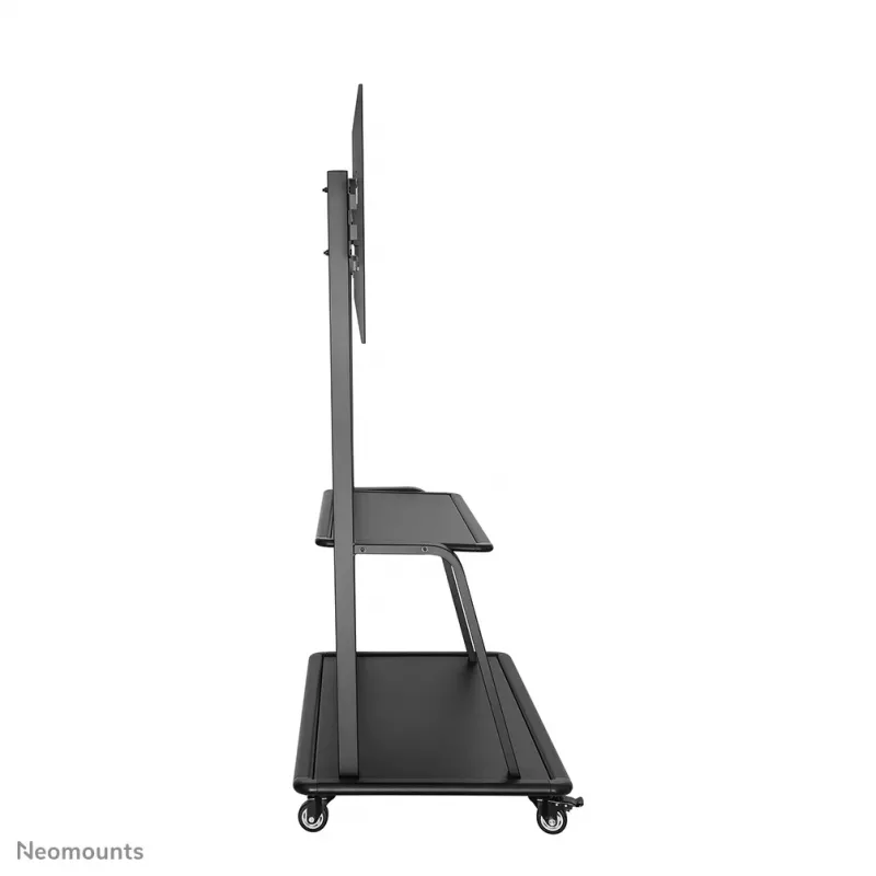 Neomounts NS-M4000BLACK carrinho para TV, suporte de chão 60-105 polegadas (152,4-267 cm), máx. 150 kg, VESA 200x200-1000x600, altura ajustável, com prateleira, preto