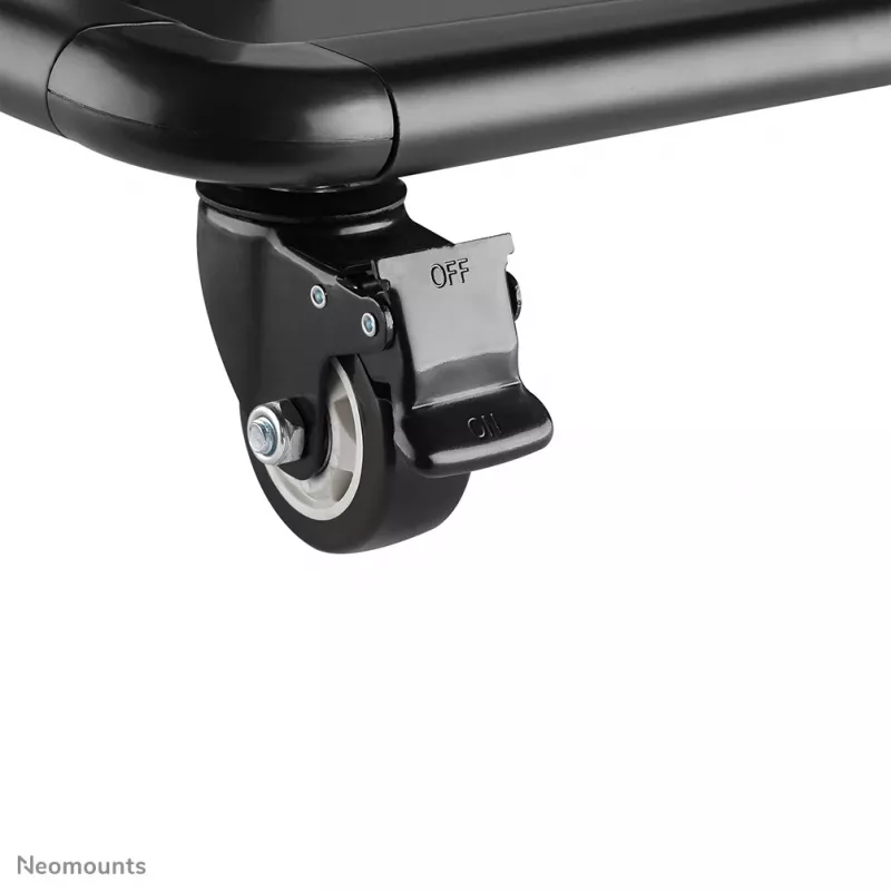 Neomounts NS-M4000BLACK carrinho para TV, suporte de chão 60-105 polegadas (152,4-267 cm), máx. 150 kg, VESA 200x200-1000x600, altura ajustável, com prateleira, preto