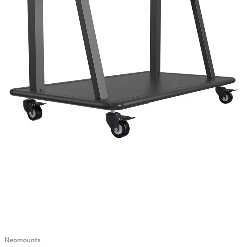 Neomounts NS-M4000BLACK carrinho para TV, suporte de chão 60-105 polegadas (152,4-267 cm), máx. 150 kg, VESA 200x200-1000x600, altura ajustável, com prateleira, preto