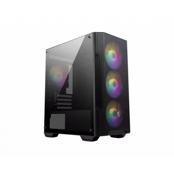 Caixa para PC MSI MAG FORGE M100A Micro Tower Preta com vidro temperado, 3 ventoinhas frontais de 120 mm, RGB, microATX/Mini-ITX