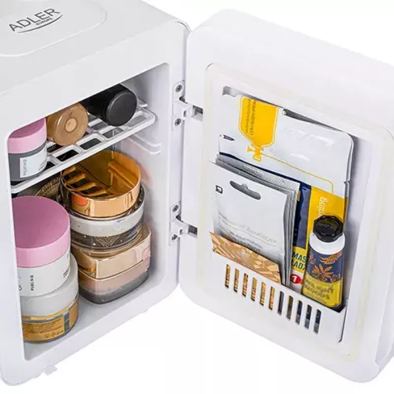 Mini-frigorífico independente Adler AD 8085, 4 L, abertura à direita, porta com espelho, 220–240 V/12 V