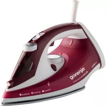 Ferro de engomar a vapor Gorenje SIH2200RBC Base cerâmica 2200 W Vermelho