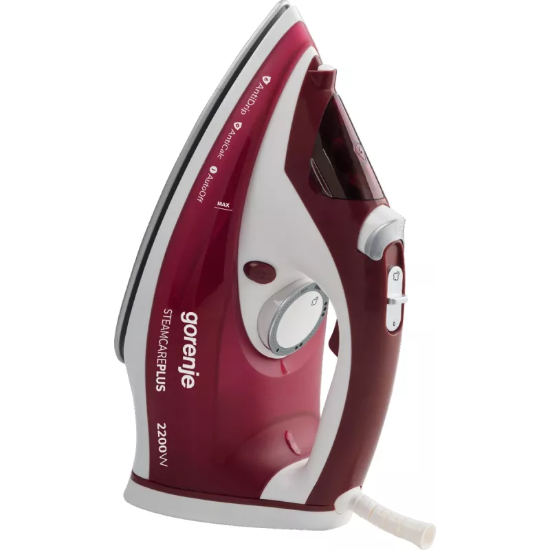 Ferro de engomar a vapor Gorenje SIH2200RBC Base cerâmica 2200 W Vermelho