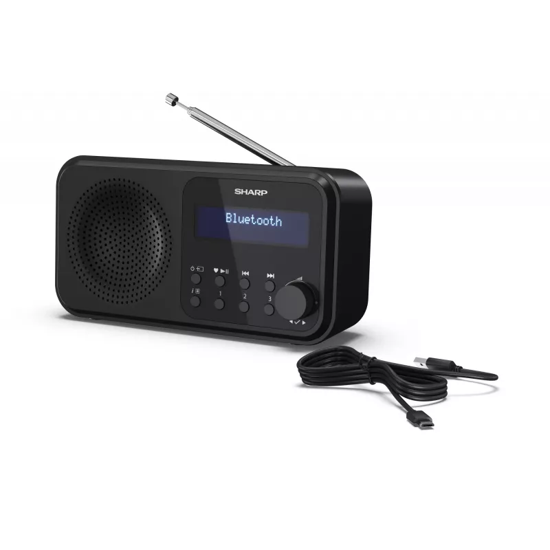 Rádio digital portátil Sharp DR-P420(BK) Tokyo, Portátil, Digital, DAB, DAB+, FM, Auto-Scan, Auto-Tuning, 2 W, AAC