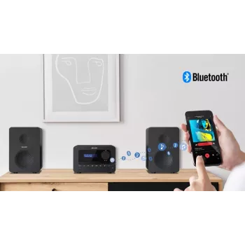 Micro sistema de áudio doméstico Sharp TOKYO DAB+ HI-FI 40 W Preto