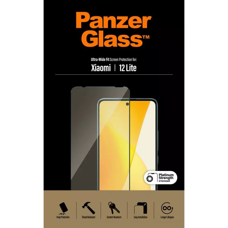Protetor de ecrã PanzerGlass Xiaomi 12 Lite Ultra-Wide Fit, resistente a riscos e choques