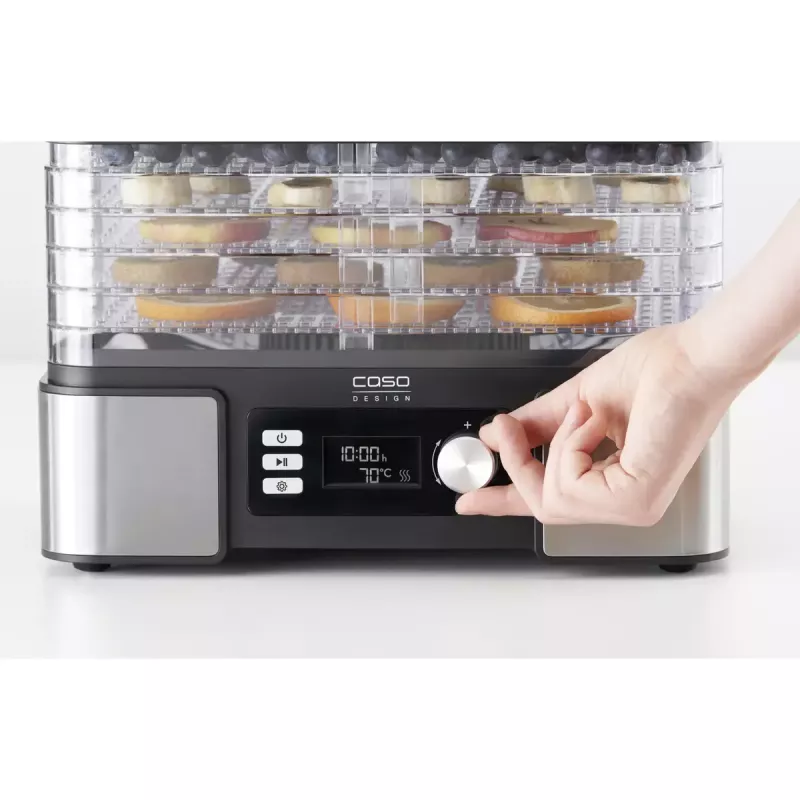 Desidratador de alimentos Caso DH 450 — 5 tabuleiros, potência 370–450 W