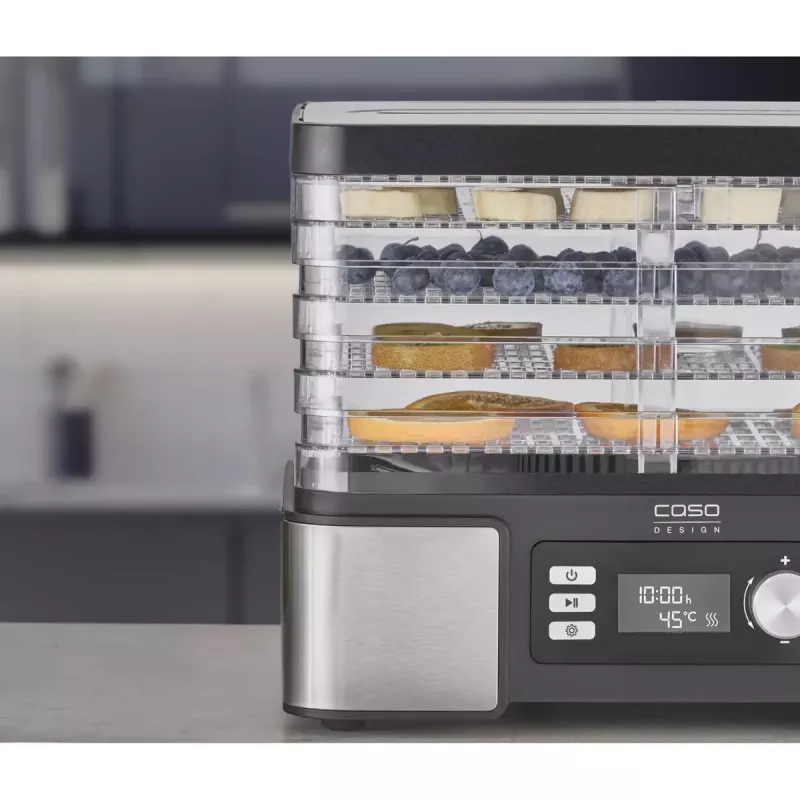 Desidratador de alimentos Caso DH 450 — 5 tabuleiros, potência 370–450 W