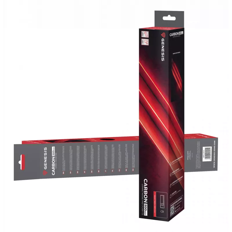 Tapete de rato gaming GENESIS Carbon 500 Maxi Flash G2 preto, vermelho