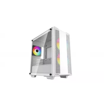 Caixa para PC DeepCool CC360 WH ARGB Mini Tower Branco — Micro-ATX/Mini-ITX, vidro temperado, 2x 3,5 polegadas + 3x 2,5 polegadas, 2x ventoinhas frontais de 120 mm