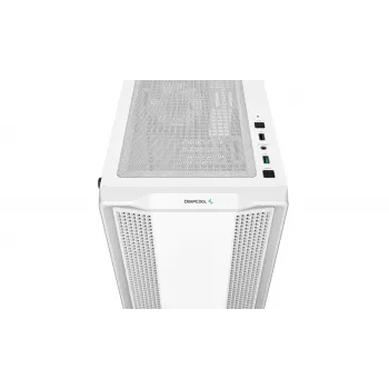 Caixa para PC DeepCool CC360 WH ARGB Mini Tower Branco — Micro-ATX/Mini-ITX, vidro temperado, 2x 3,5 polegadas + 3x 2,5 polegadas, 2x ventoinhas frontais de 120 mm