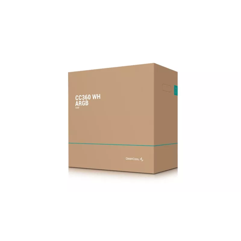 Caixa para PC DeepCool CC360 WH ARGB Mini Tower Branco — Micro-ATX/Mini-ITX, vidro temperado, 2x 3,5 polegadas + 3x 2,5 polegadas, 2x ventoinhas frontais de 120 mm