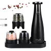 Adler AD 4449B conjunto de moinhos elétricos de sal e pimenta, 3 moinhos, mós de cerâmica, carregamento USB-C, bateria de lítio, 7 W, 150 ml, preto mate