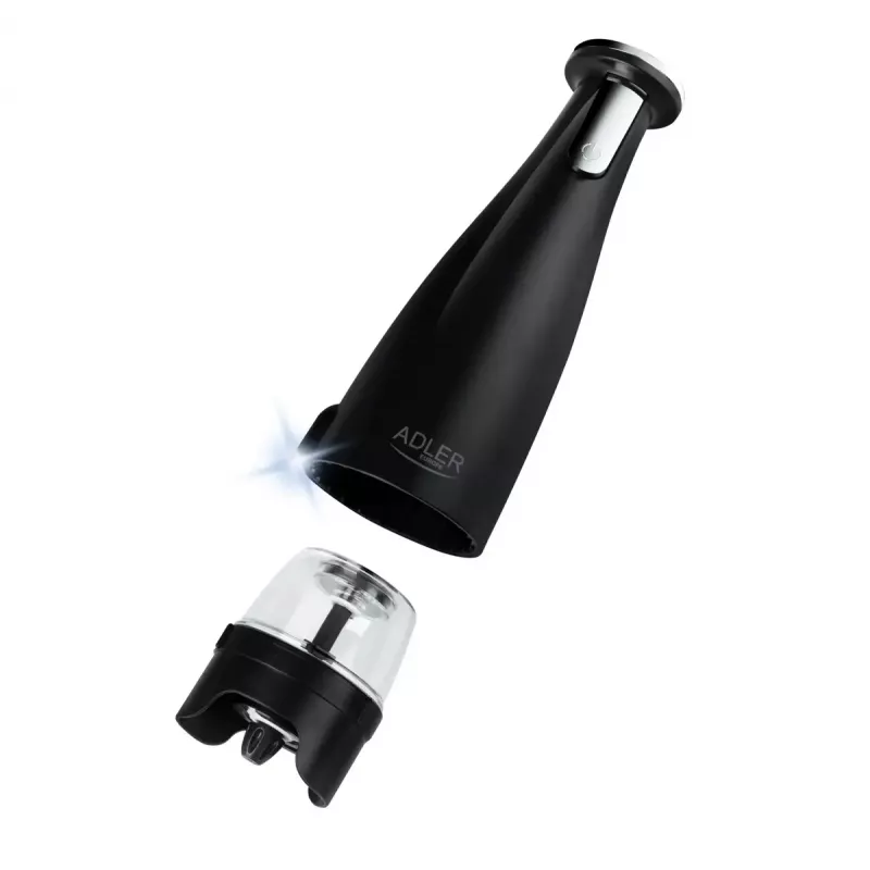 Adler AD 4449B conjunto de moinhos elétricos de sal e pimenta, 3 moinhos, mós de cerâmica, carregamento USB-C, bateria de lítio, 7 W, 150 ml, preto mate