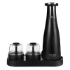 Adler AD 4449B conjunto de moinhos elétricos de sal e pimenta, 3 moinhos, mós de cerâmica, carregamento USB-C, bateria de lítio, 7 W, 150 ml, preto mate