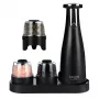 Adler AD 4449B conjunto de moinhos elétricos de sal e pimenta, 3 moinhos, mós de cerâmica, carregamento USB-C, bateria de lítio, 7 W, 150 ml, preto mate