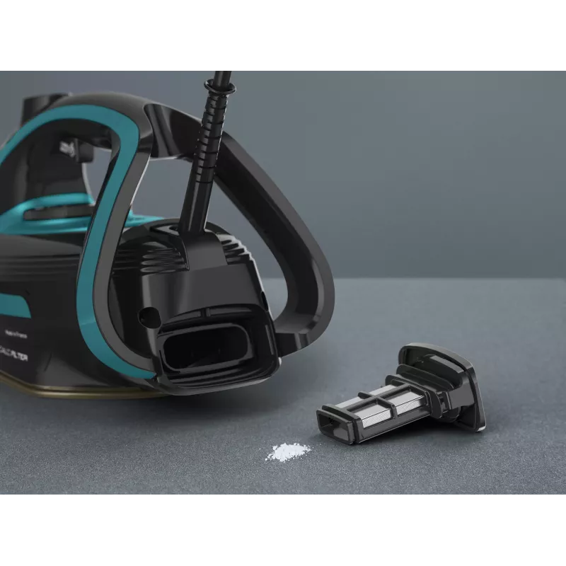 Ferro de engomar a vapor Tefal Puregliss FV8066 sola Durilium AirGlide Autoclean 3000 W Preto, Azul