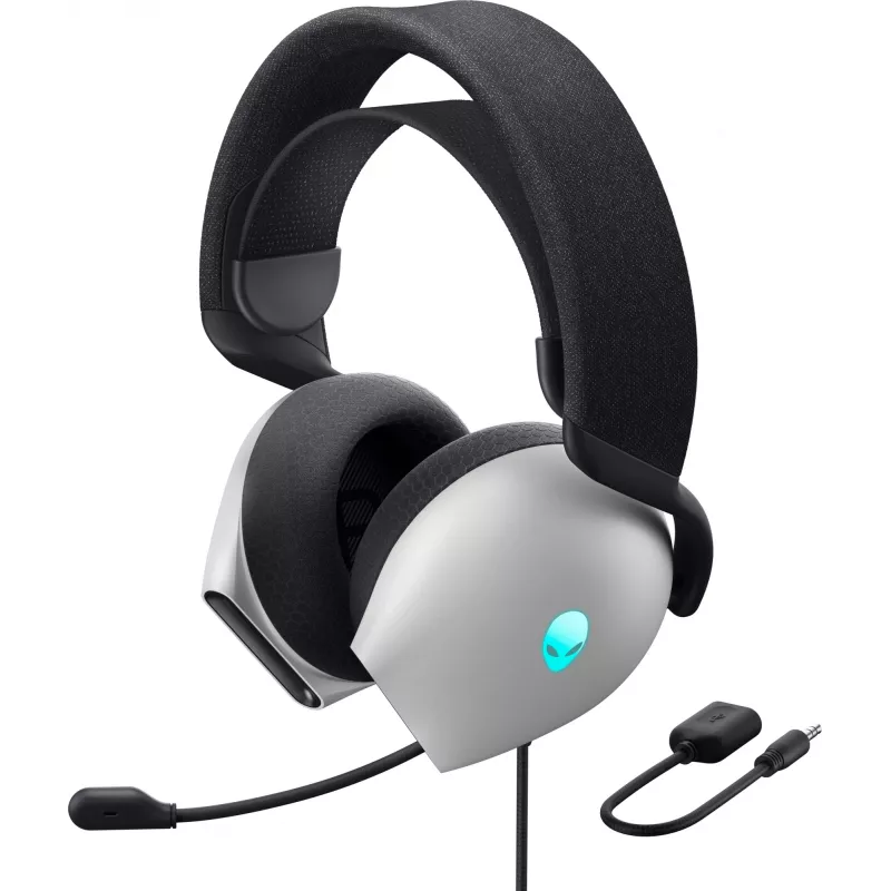 Headset Alienware AW520H com fios para gaming com arco de cabeça branco