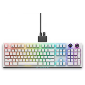 Teclado Alienware Tri-Mode AW920K para gaming USB + RF Wireless + Bluetooth branco