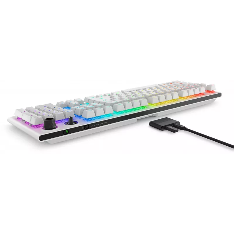 Teclado Alienware Tri-Mode AW920K para gaming USB + RF Wireless + Bluetooth branco