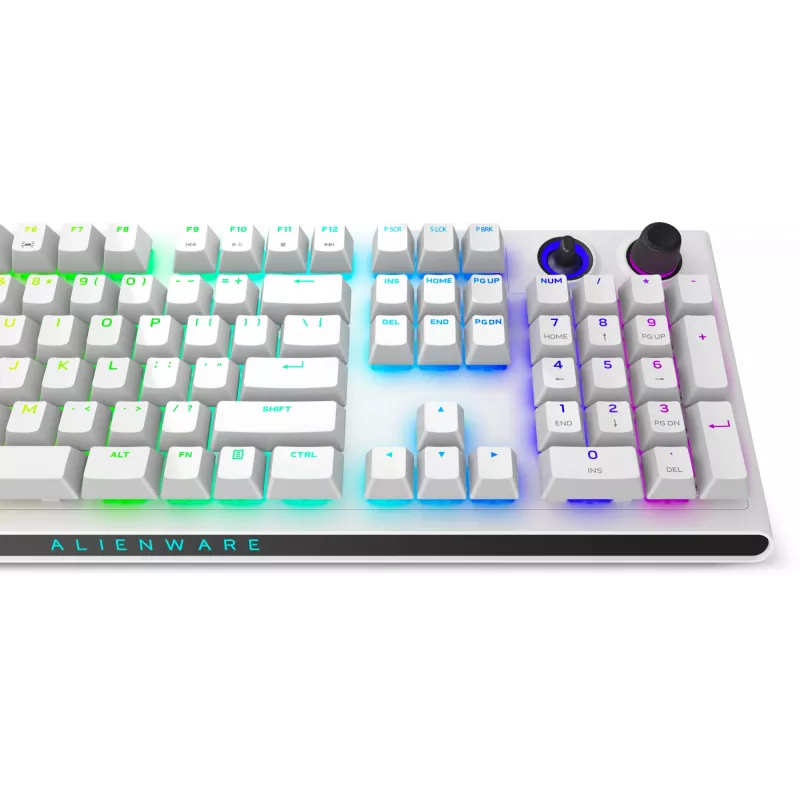 Teclado Alienware Tri-Mode AW920K para gaming USB + RF Wireless + Bluetooth branco