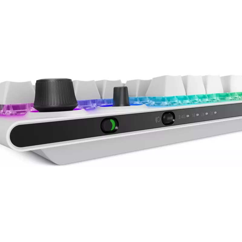 Teclado Alienware Tri-Mode AW920K para gaming USB + RF Wireless + Bluetooth branco
