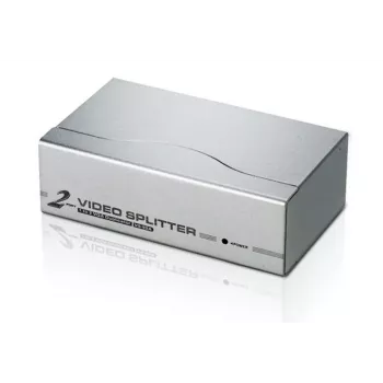 Splitter de vídeo VGA ATEN de 2 portas (350 MHz), VGA, 2x VGA, 1920 x 1440 píxeis, prateado, metal, 30 m