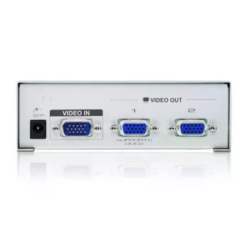 Splitter de vídeo VGA ATEN de 2 portas (350 MHz), VGA, 2x VGA, 1920 x 1440 píxeis, prateado, metal, 30 m