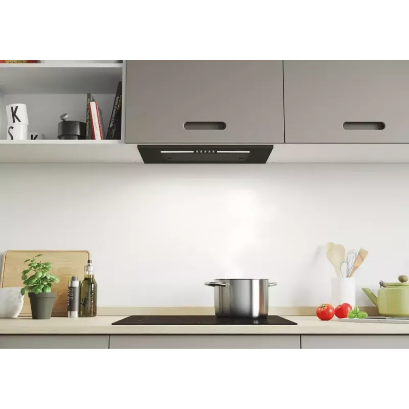 Exaustor de encastrar CANDY CPY5MBG, 520 mm, 298 m³/h, vidro preto, extração/recirculação