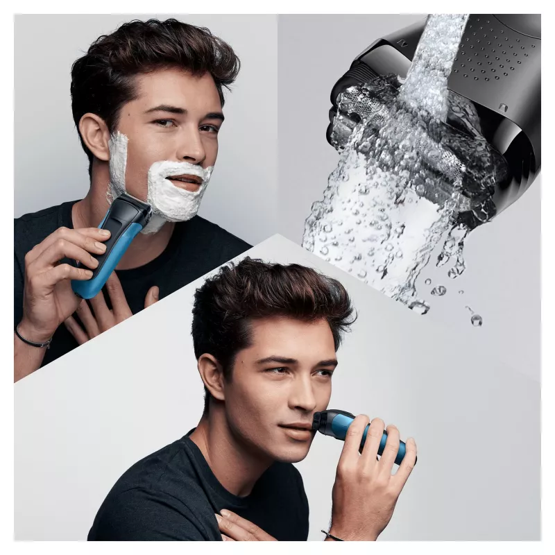 Máquina de barbear elétrica Braun Series 3 310BT – máquina de barbear com lâmina húmida e seca com acessórios de aparador de barba