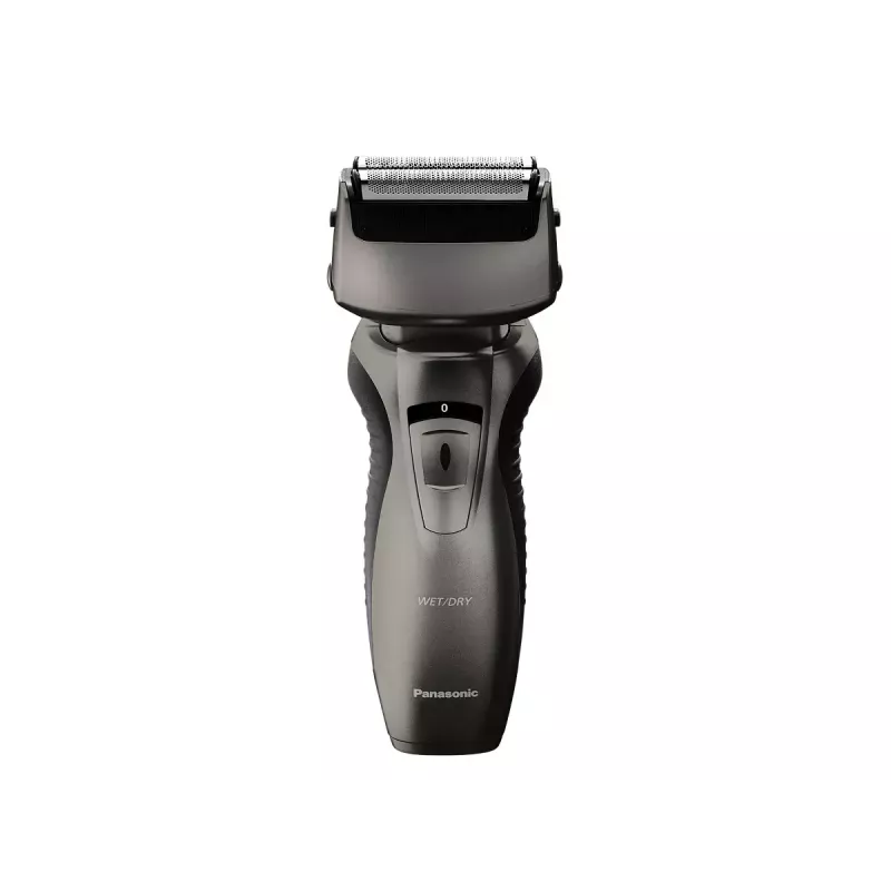 Panasonic ES-RW33 máquina de barbear elétrica de lâminas, Wet & Dry, sem fios, aparador retrátil, autonomia de 30 min, preto/prateado