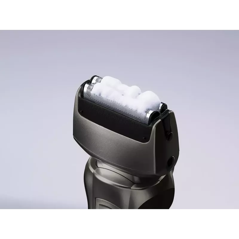 Panasonic ES-RW33 máquina de barbear elétrica de lâminas, Wet & Dry, sem fios, aparador retrátil, autonomia de 30 min, preto/prateado