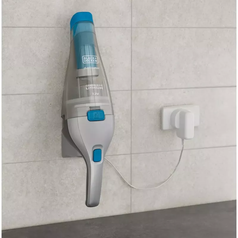 Black & Decker NVC215WA-QW DustBuster aspirador de mão sem fios, capacidade de pó 0,3 l, 1500 mAh de iões de lítio, filtro lavável, azul/cinzento