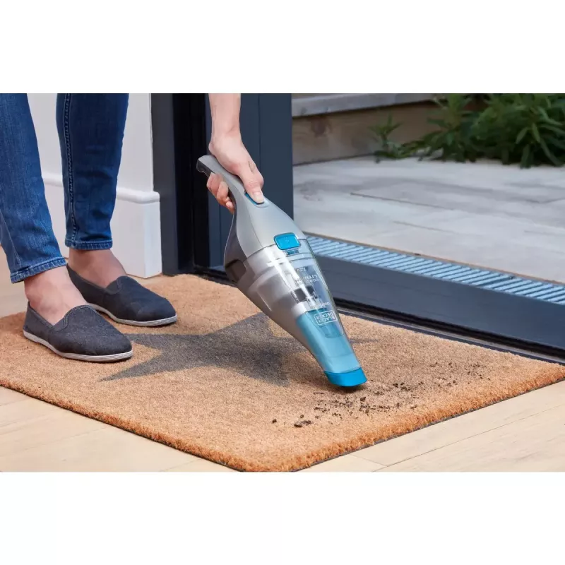 Black & Decker NVC215WA-QW DustBuster aspirador de mão sem fios, capacidade de pó 0,3 l, 1500 mAh de iões de lítio, filtro lavável, azul/cinzento